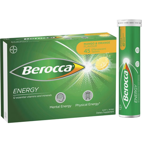 Berocca Vitamin B & C Mango & Orange Flavour Energy 45 Pack