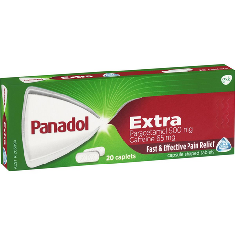 Panadol Extra For Pain Relief Paracetamol & Caffeine 500mg 20 Pack