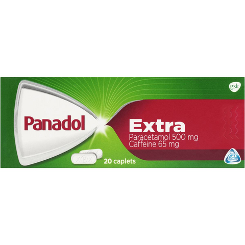 Panadol Extra For Pain Relief Paracetamol & Caffeine 500mg 20 Pack