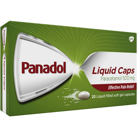 Panadol Liquid Capsules With Paracetamol 500mg 20 Pack