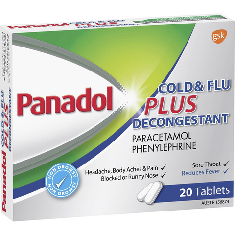 Panadol Cold & Flu Plus Decongestant Plus Paracetamol 500mg 20