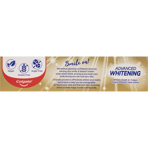 Colgate Whitening Toothpaste Advanced Whiten Tartar Control 200g