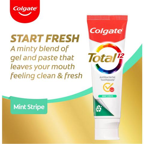 Colgate Antibacterial Toothpaste Total Mint Stripe Gel 115g