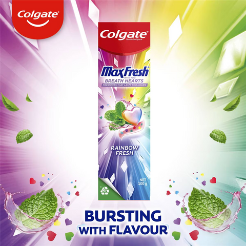 Colgate Max Fresh Toothpaste With Mini Breath Hearts Rainbow