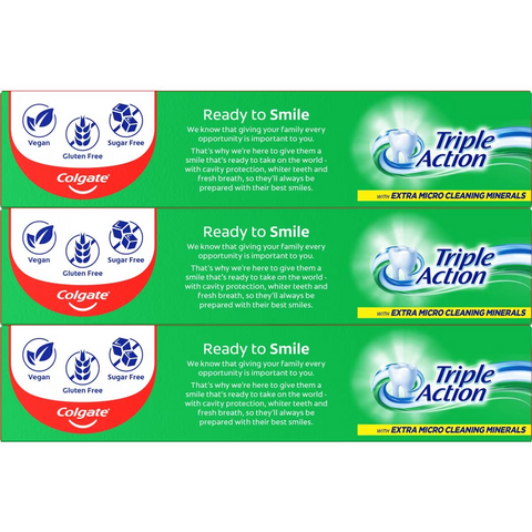 Colgate Triple Action Toothpaste 165g X 3 Pack