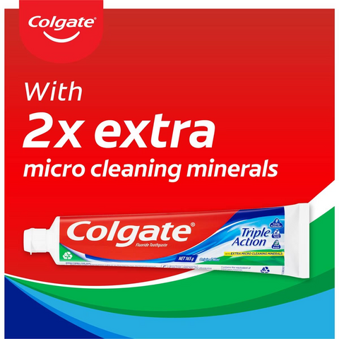 Colgate Triple Action Toothpaste 165g X 3 Pack