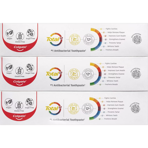 Colgate Antibacterial Toothpaste Total Original Value Pack 200g X 3 Pack