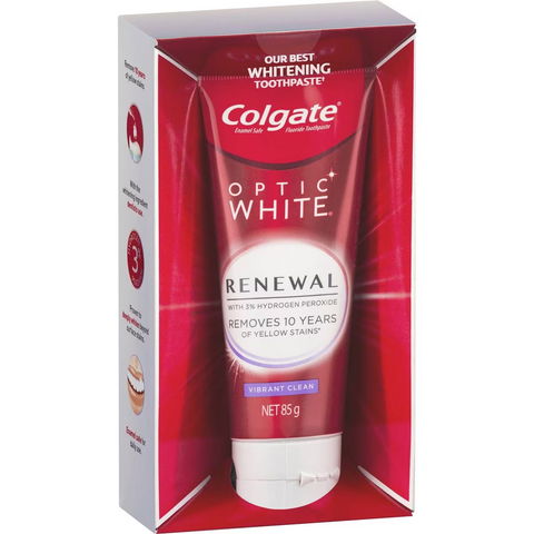 Colgate Teeth Whitening Toothpaste Optic White Renewal Vibrant 85g