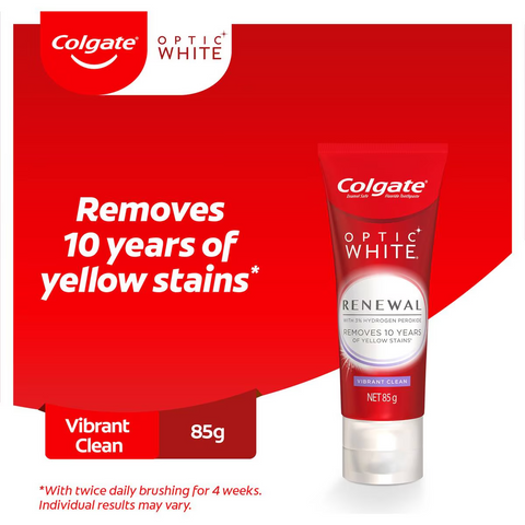 Colgate Teeth Whitening Toothpaste Optic White Renewal Vibrant 85g