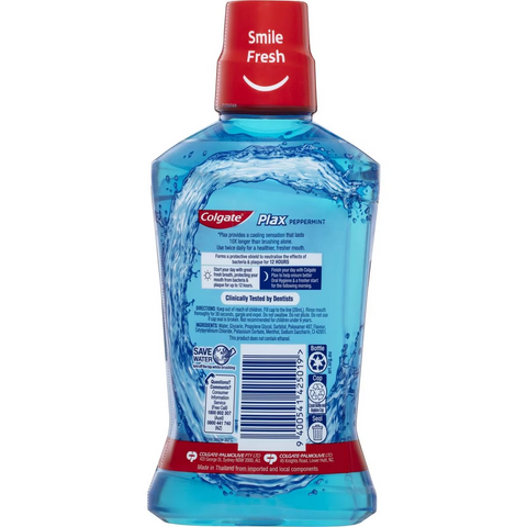 Colgate Mouthwash Peppermint Alcohol Free - Plax 500ml