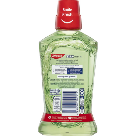 Colgate Mouthwash Fresh Tea Alcohol Free - Plax 500ml