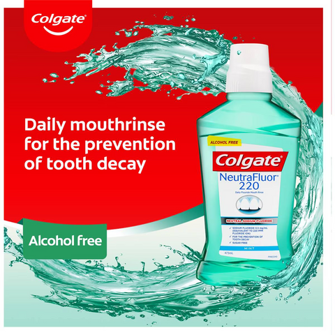 Colgate Mouthwash Mint Neutrafluor 220 Daily Fluoride 473ml