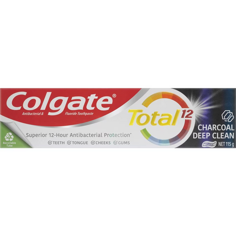 Colgate Antibacterial Toothpaste Total Charcoal Deep Clean 115g