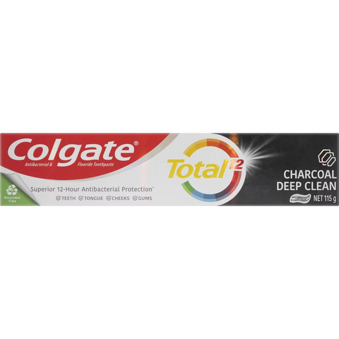 Colgate Antibacterial Toothpaste Total Charcoal Deep Clean 115g