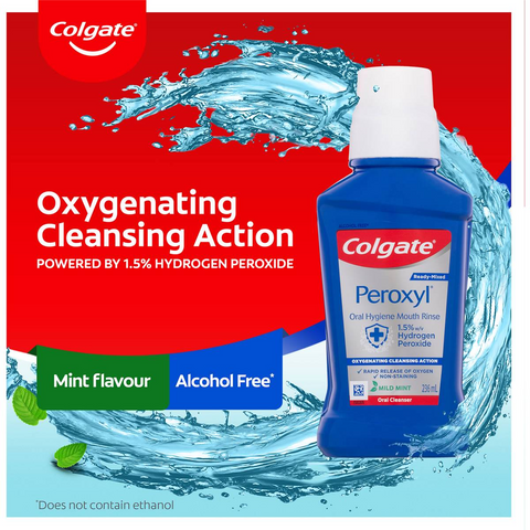 Colgate Mouthwash Oral Cleanser Mint - Peroxyl 236ml