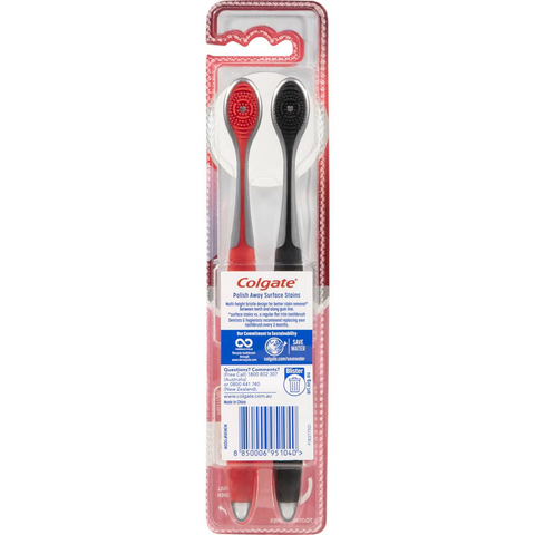 Colgate Optic White Charcoal Toothbrush Soft 2 Pack