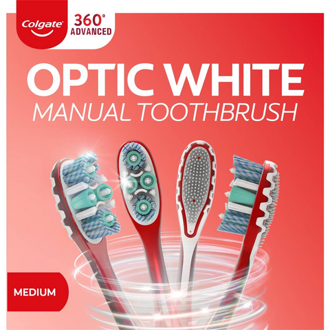 Colgate Toothbrush 360 Advanced Optic White 4 Pack