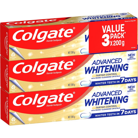 Colgate Advanced Whitening Toothpaste 200g X 3 Pack