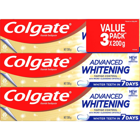 Colgate Advanced Whitening Toothpaste 200g X 3 Pack