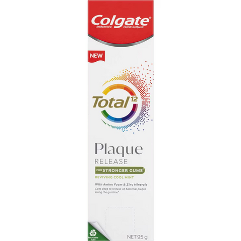 Colgate Plaque Release Toothpaste Total Reviving Cool Mint 95g