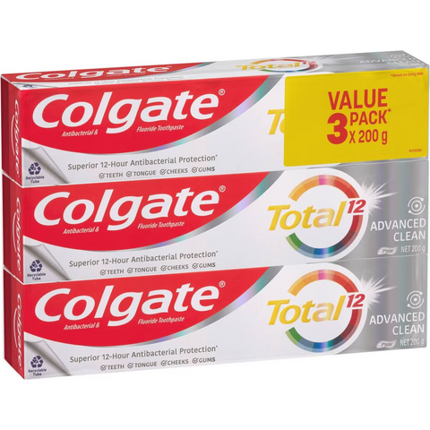 Colgate Total Advanced Clean Toothpaste 200g X 3 Pack