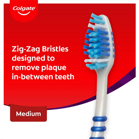 Colgate Manual Toothbrush Zig Zag Interdental Clean Med Value 3 Pack