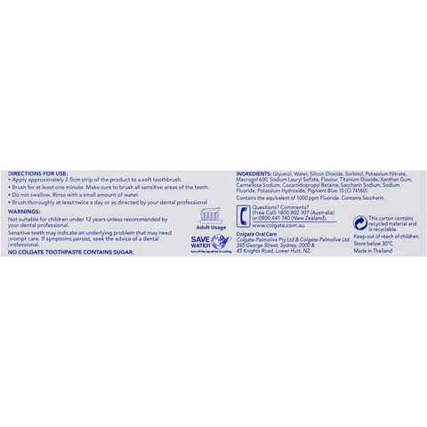 Colgate Sensitive Advanced Clean Fluoride Toothpaste 110g