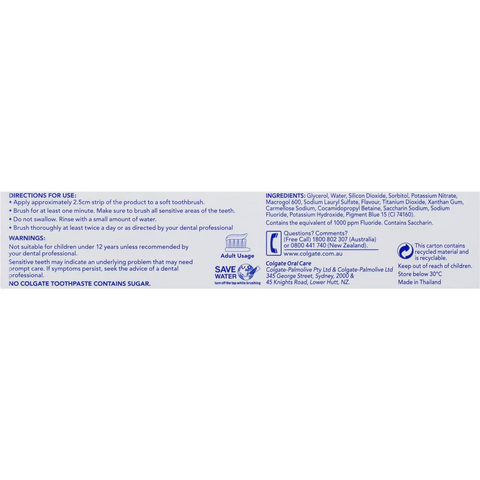 Colgate Sensitive Advanced Clean Fluoride Toothpaste 110g