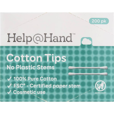 Help@hand Cotton Tips No Plastic Stems 200 Pack