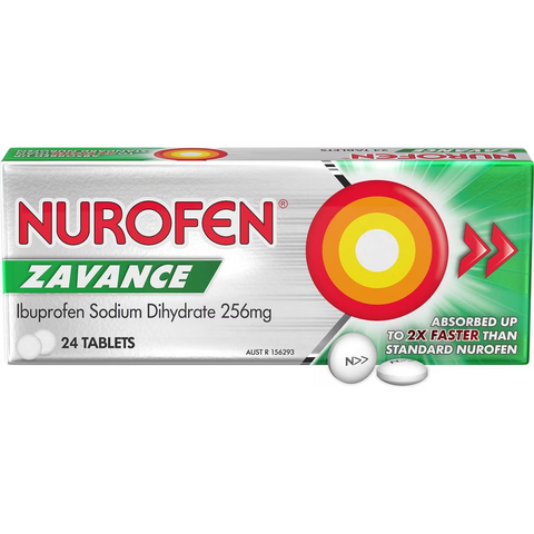 Nurofen Zavance Fast Pain Relief Tablets 256mg Ibuprofen 24 Pack