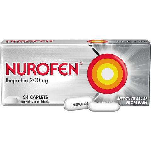 Nurofen Pain And Inflammation Relief Caplets 200mg Ibuprofen 24 Pack