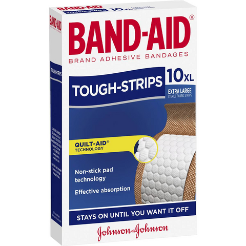 Band-aid Tough Strips Extra Large Fabric Bandages 10 Pack