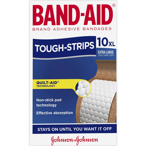 Band-aid Tough Strips Extra Large Fabric Bandages 10 Pack