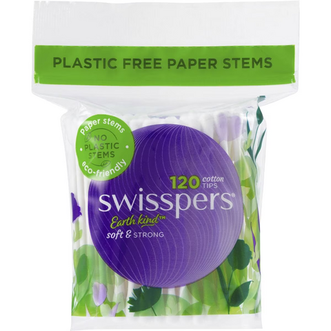 Swisspers Cotton Tips With Paper Stems 120 Pack