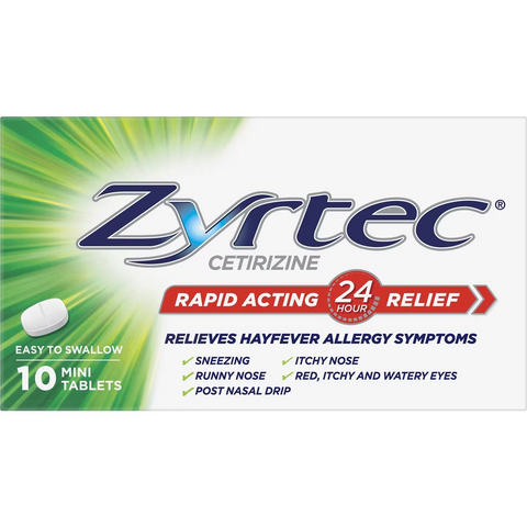 Zyrtec Rapid Acting Hayfever Allergy Relief Antihistamine Tablets 10