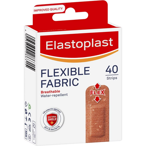 Elastoplast Flexible Fabric Breathable Plasters For Wound Protection 40 Pack