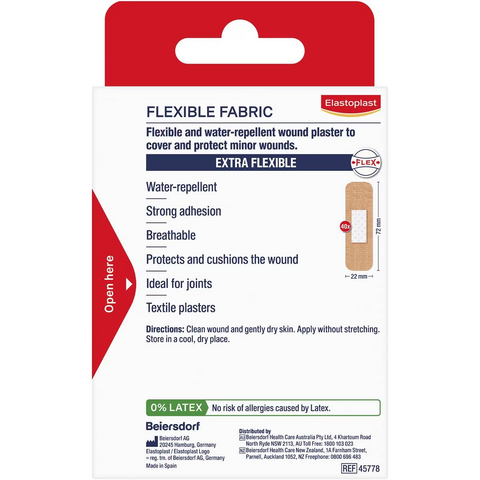 Elastoplast Flexible Fabric Breathable Plasters For Wound Protection 40 Pack