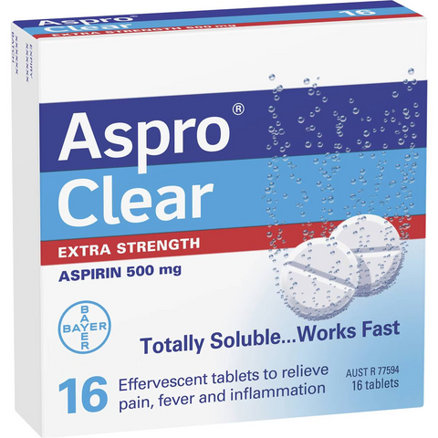 Aspro Clear Extra Strength Pain Relief Soluble Tablets 16 Pack