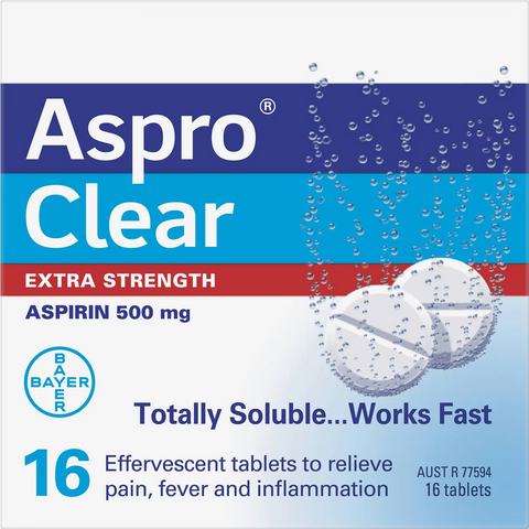 Aspro Clear Extra Strength Pain Relief Soluble Tablets 16 Pack