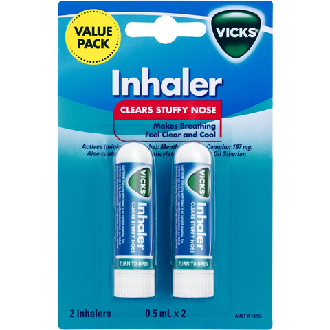 Vicks Nasal Decongestant Inhaler Twin Pack 2 X 0.5ml