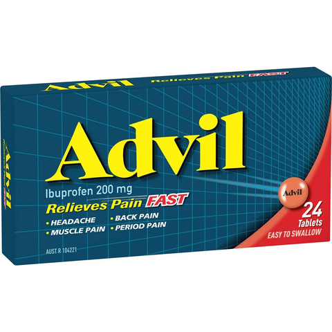 Advil Tablets 200mg Ibuprofen Pain & Fever Relief 24 Pack