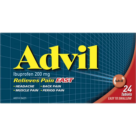 Advil Tablets 200mg Ibuprofen Pain & Fever Relief 24 Pack