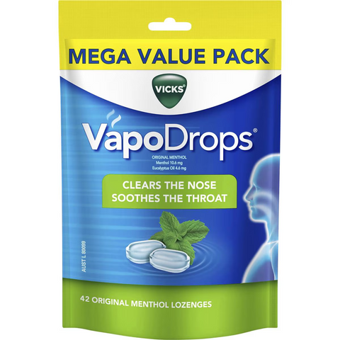 Vicks Vapodrops Throat Lozenges Original 42 Pack