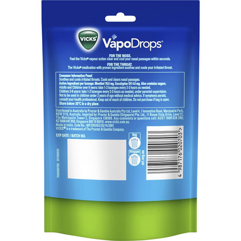 Vicks Vapodrops Throat Lozenges Original 42 Pack