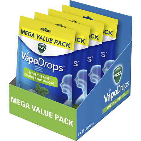 Vicks Vapodrops Throat Lozenges Original 42 Pack