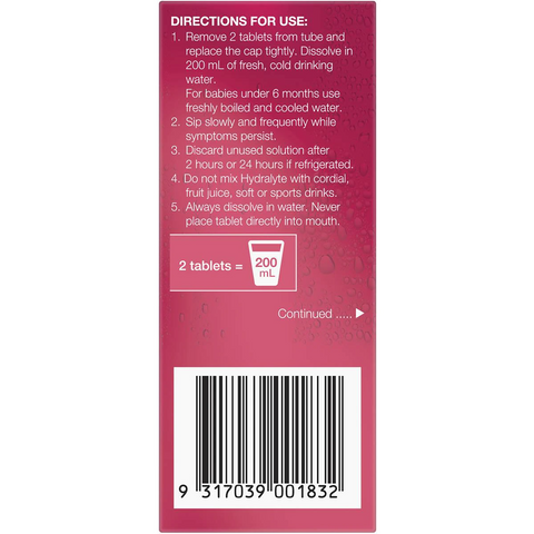 Hydralyte Effervescent Electrolyte Tablets Kiwi Strawberry 10 Pack