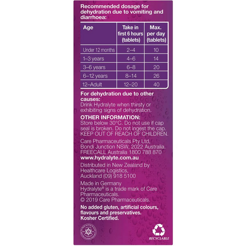 Hydralyte Effervescent Electrolyte Tablets Apple Blackcurrant 10 Pack