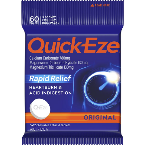 Quick-eze Heartburn & Indigestion Relief Original 60 Pack