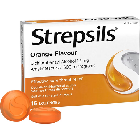 Strepsils Double Antibacterial Soothing Sore Throat Lozenges Orange 16