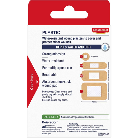 Elastoplast Water Resistant Plastic Plasters Assorted 40 Pack